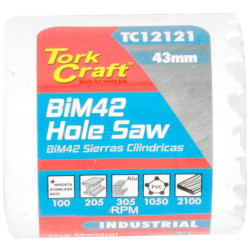 43mm Bim42 Bi Metal Hole Saw