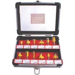 Router Bit Set 12pc/alu.case 1/4'