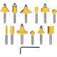 Router Bit Set 12pc 1/4' Straight & Profile Router Bit Set 12pc 1/4' Straight & Profile