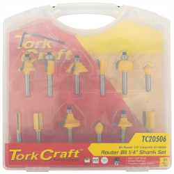 Router Bit Set 12pc 1/4' Straight & Profile