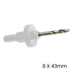 Arbor Drill Bit 6 X 43mm For Hss Hole Saws