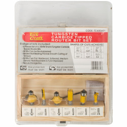 Router Bit Set 6pce Wooden Box