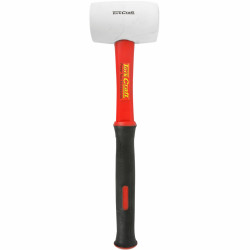 Hammer Rubber Mallet 450g (16oz) Fibreglass H&le White Non-marking