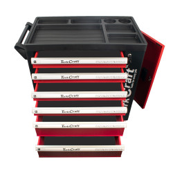 TORK CRAFT 6 Drawer Roller Tool Cabinet On Castors Empty Mod Tc620050