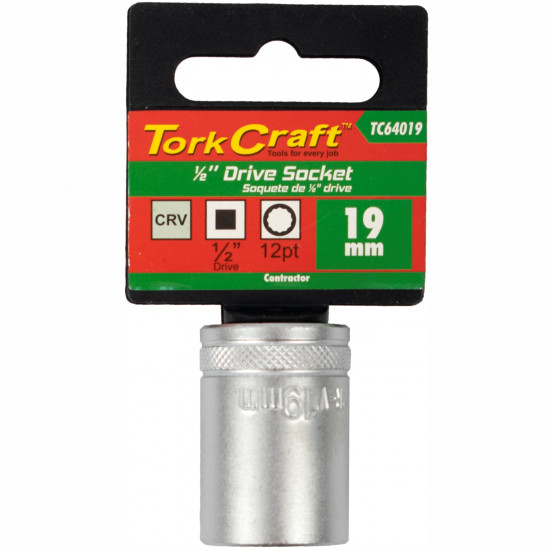 Socket 19mm X 25.8mm 1/2' Drive Crv 12 Point Socket 19mm X 25.8mm 1/2' Drive Crv 12 Point