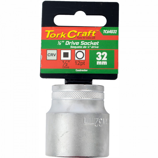 Socket 32mm X 41.8mm 1/2' Drive Crv 12 Point Socket 32mm X 41.8mm 1/2' Drive Crv 12 Point