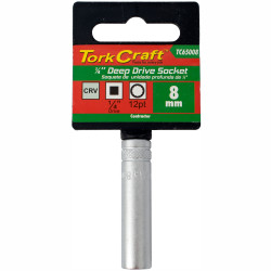 Socket 8mm 1/4' Dr Deep Socket Crv 12 Point