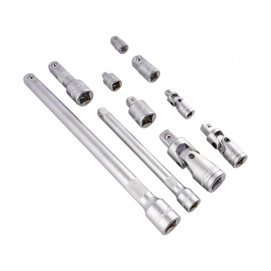 10pc Adaptor & Extention Set 1/2', 1/4', 3/8' 10pc Adaptor & Extention Set 1/2', 1/4', 3/8'