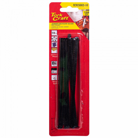 Junior Hacksaw Blade 10pc 150mm 24tpi For Tchs003 Junior Hacksaw Blade 10pc 150mm 24tpi For Tchs003