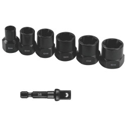 Bolt Extract Set 7pce 8/10/12/13/17/19mm 1pc 50mm 1/4' Socket Adaptor