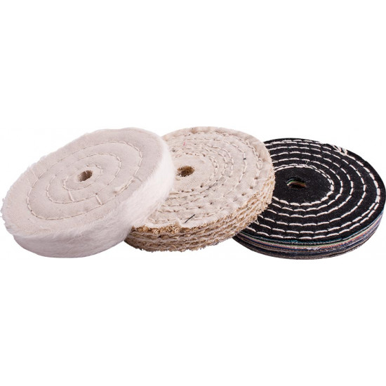 Buffing Wheel Kit 3pcs 100mm White & Denim Stiched & Sisal Polishing Buffing Wheel Kit 3pcs 100mm White & Denim Stiched & Sisal Polishing