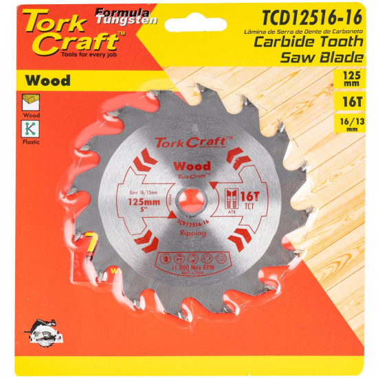 Blade Tct 125 X 16t 16/13 General Purpose Wood Blade Tct 125 X 16t 16/13 General Purpose Wood