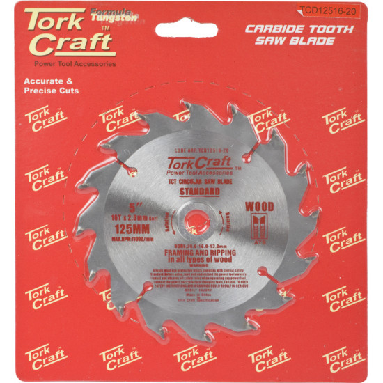 Blade Tct 125 X 16t 20/13 General Purpose Wood Blade Tct 125 X 16t 20/13 General Purpose Wood
