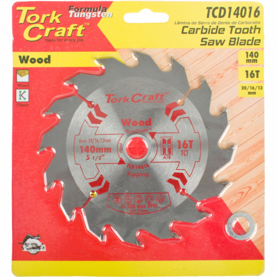 Blade Tct 140 X 16t 20/16/13 General Purpose Rip Wood Blade Tct 140 X 16t 20/16/13 General Purpose Rip Wood