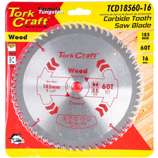Blade Tct 185 X 60t 16mm General Purpose Cross Cut Blade Tct 185 X 60t 16mm General Purpose Cross Cut