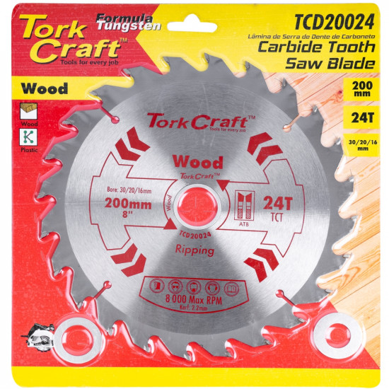 Blade Tct 200 X 24t 30/20/16 General Purpose Rip Blade Tct 200 X 24t 30/20/16 General Purpose Rip