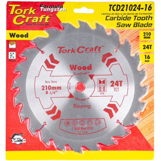 Blade Tct 210 X 24t 16mm General Purpose Rip Blade Tct 210 X 24t 16mm General Purpose Rip
