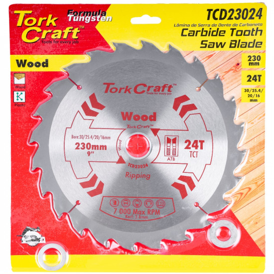 Blade Tct 230 X 24t 30/1/20/16 General Purpose Rip Blade Tct 230 X 24t 30/1/20/16 General Purpose Rip