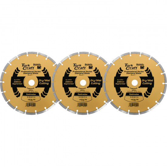 Diamond Blade 230mm Segmented Profesional Bulk 3 Pack Shrink Diamond Blade 230mm Segmented Profesional Bulk 3 Pack Shrink