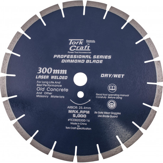 Diamond Blade 300 X 25.4mm Old Concrete Laser Welded Segmented Diamond Blade 300 X 25.4mm Old Concrete Laser Welded Segmented