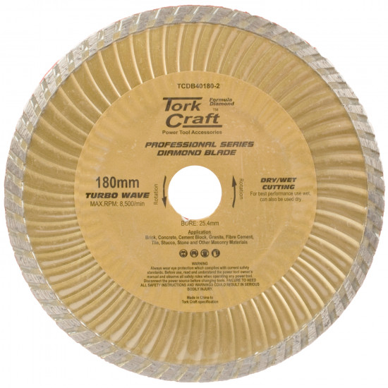 Diamond Blade 180x22.22mm Turbo Wave Diamond Blade 180x22.22mm Turbo Wave