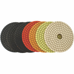 Set Of 7 Diamond Wet Polishing Pads 100mm
