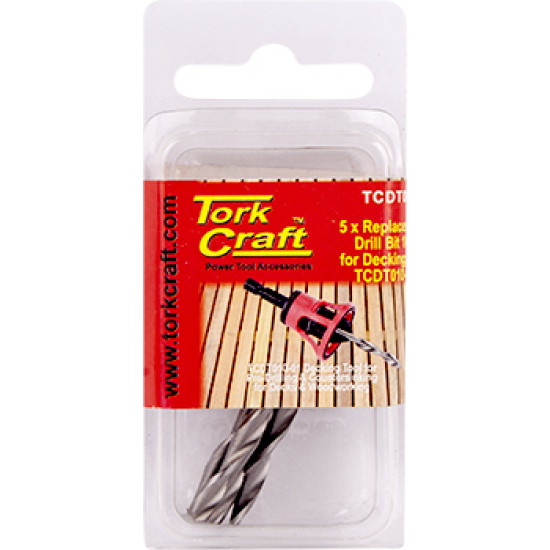 Replacement Drill Bits 10g X 5pc For Decking Tool Tcdt010-01 Replacement Drill Bits 10g X 5pc For Decking Tool Tcdt010-01