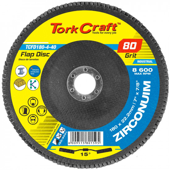 Flap Disc Zirconium 180mm 80grit Angled Flap Disc Zirconium 180mm 80grit Angled
