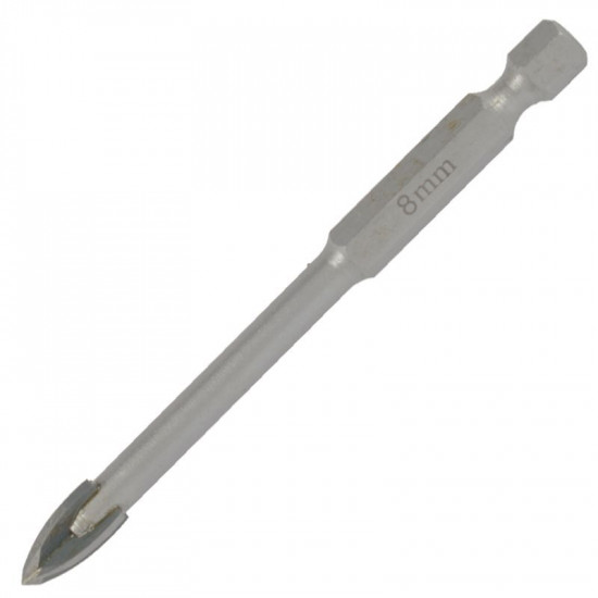 Glass & Tile Drill 8mm 4 Flute With Hex Shank Glass & Tile Drill 8mm 4 Flute With Hex Shank