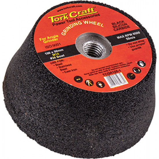 Grinding Wheel 100x50mm M14 Bore - #36 Bowl - Angle Grinder Grinding Wheel 100x50mm M14 Bore - #36 Bowl - Angle Grinder