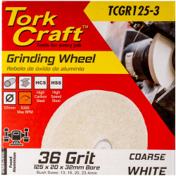 Grinding Wheel 125 X 20 X 32mm Bore Coarse 36g White