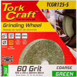 Grinding Wheel 125 X 20 X 32mm Bore Fine 60g Green