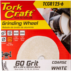 Grinding Wheel 125 X 20 X 32mm Bore Fine 60g White