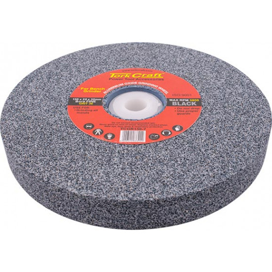 Grinding Wheel 150x20x32mm Black Coarse 36gr W/bushes For Bench Grin