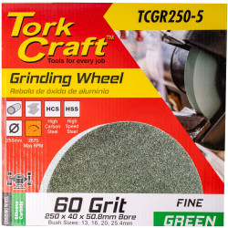 Grinding Wheel 250 X 40 X 50.8mm Bore Fine 60g Green