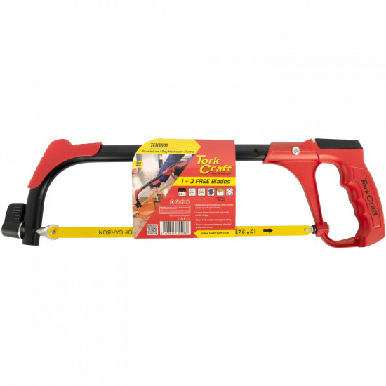 Aluminum Alloy Hacksaw Frame 300mm C/w 1 + 3 Free Blades TORK CRAFT Aluminum Alloy Hacksaw Frame 300mm C/w 1 + 3 Free Blades TORK CRAFT