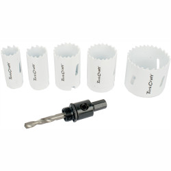 Hole Saw Set 6pce Bi-metal (22/25/32/35/51mm & 3/8 Hex M&rel)