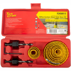 Hole Saw Set 15pce In Case Carbon Steel