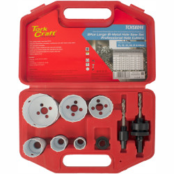 Holesaw Set 9pc In Case Bi-metal 22 29 35 44 51 64mm