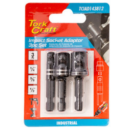 Impact Socket Adaptor 3pc Set 1/4' 3/8' 1/2'
