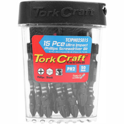Impact Phil.2 X 50mm Power Bit 15pc Tic Tac Case Ph2