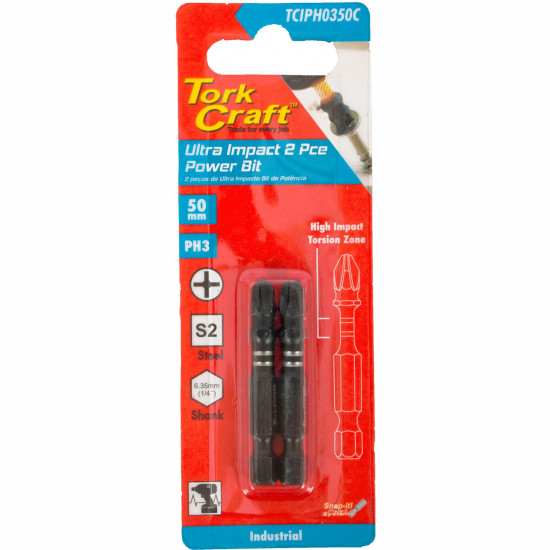 Impact Phil.3 X 50mm Power Bit 2/card Ph3 Impact Phil.3 X 50mm Power Bit 2/card Ph3