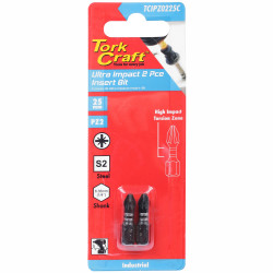 Impact Pozi.2 X 25mm Ins.bit 2/card Pz2