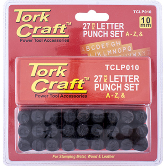 Letter Punch Set 10mm (a-z) Capital Black Finish Letter Punch Set 10mm (a-z) Capital Black Finish