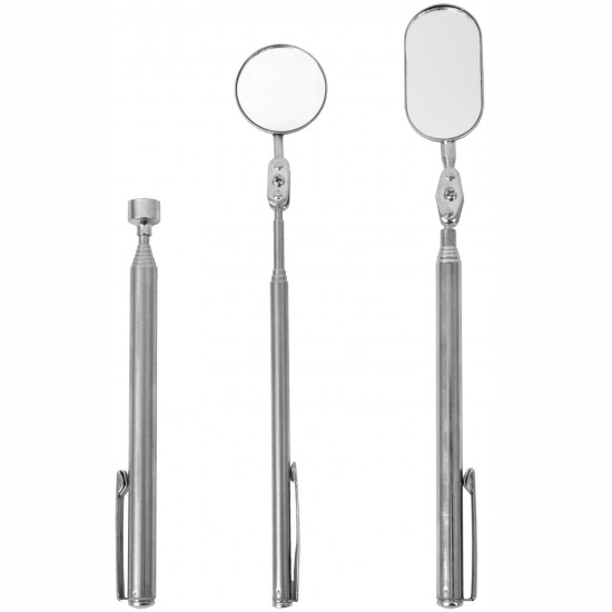 Magnetic Inspection Tool Set 3pc 2 X Insp. Mirror 1 X Pick Up Magnetic Inspection Tool Set 3pc 2 X Insp. Mirror 1 X Pick Up