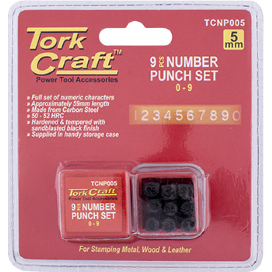 Number Punch Set 5mm (0-9mm) Black Finish Number Punch Set 5mm (0-9mm) Black Finish
