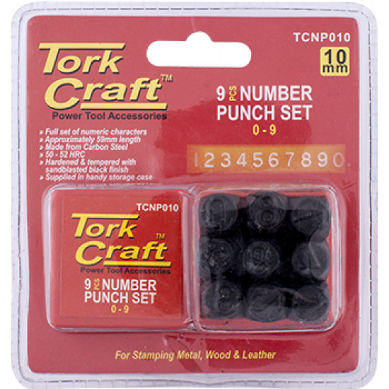 Number Punch Set 10mm (0-9mm) Black Finish Number Punch Set 10mm (0-9mm) Black Finish