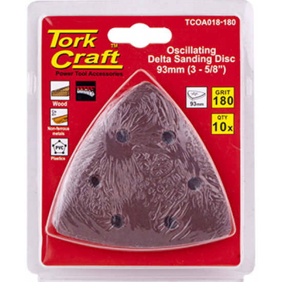 Oscillating Sandpaper A/o 93mm 10pc Delta Shape 180grit Oscillating Sandpaper A/o 93mm 10pc Delta Shape 180grit