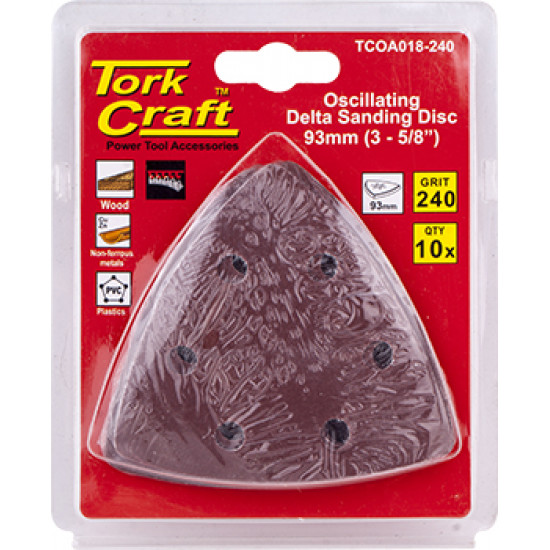 Oscillating Sandpaper A/o 93mm 10pc Delta Shape 240grit Oscillating Sandpaper A/o 93mm 10pc Delta Shape 240grit