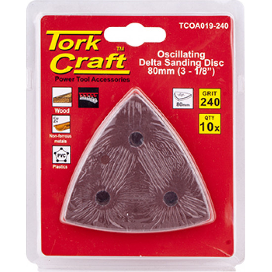 Oscillating Sandpaper A/o 80mm 10pc Delta Shape 240grit Oscillating Sandpaper A/o 80mm 10pc Delta Shape 240grit